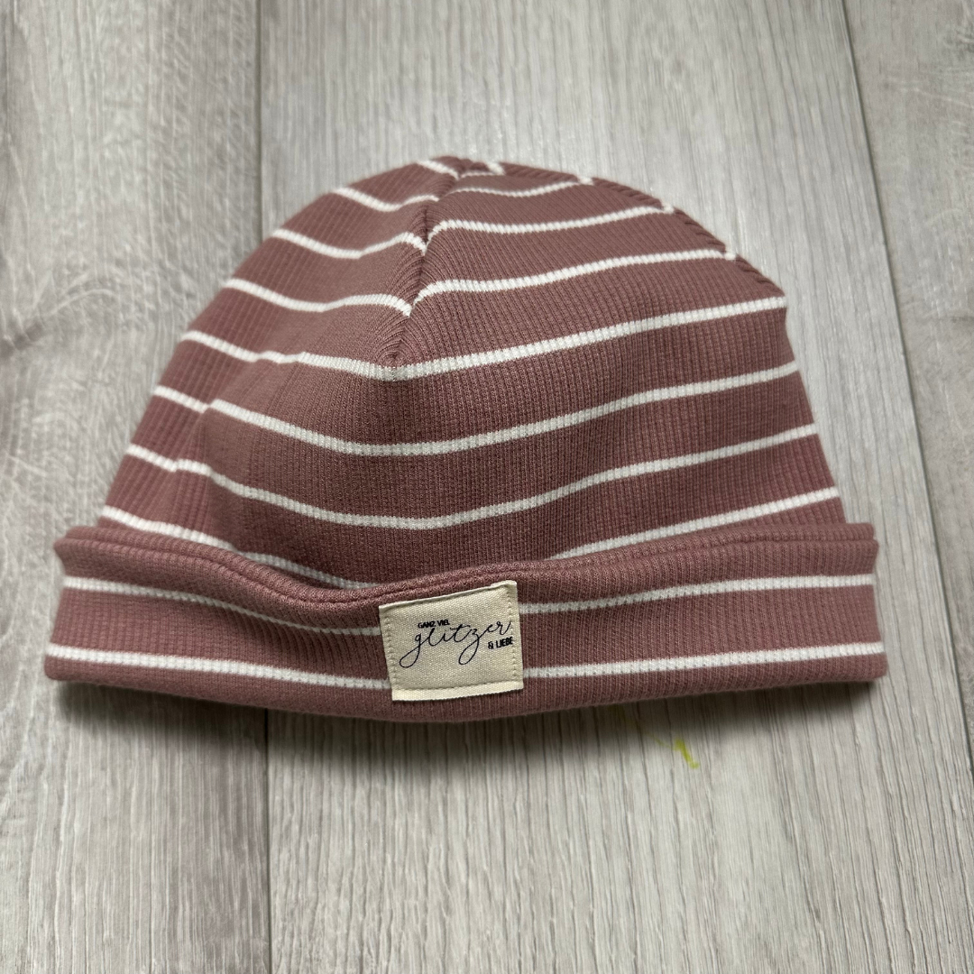 Beanie Gr. 46-48cm Ribjersey rosa