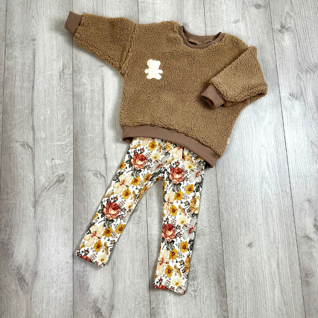 Oversized Teddy Pullover Gr. 86 mit Leggins