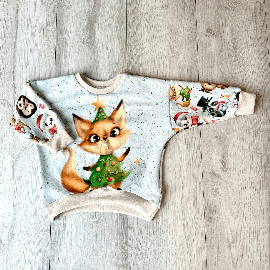 Oversized Sweater Gr. 86 Weihnachtstiere