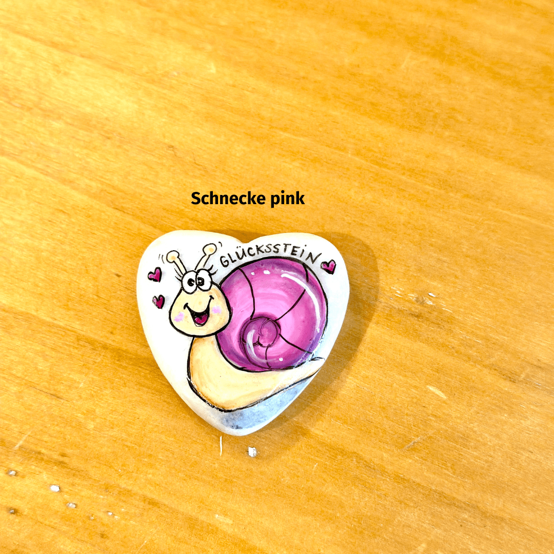 Stein mit pinker Schnecke